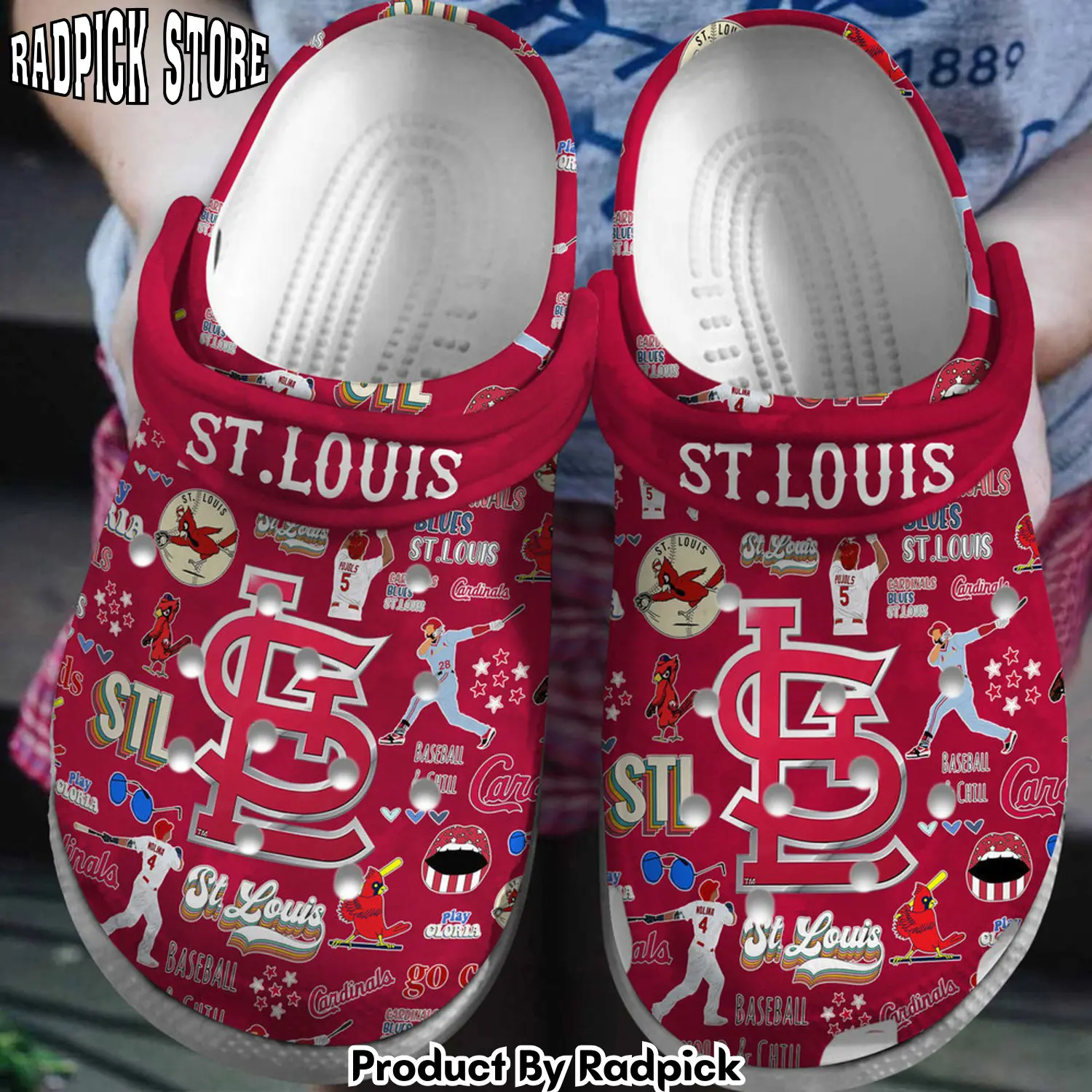 Radpick st louis cardinals mlb sport clogs shoes comfortable for men women ecy rp6521265